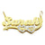 Soild 10k or 14k Gold Personalized 2 Tone Name Charm Double Plate Pendant 2 Hearts Arrow ND23