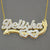Valentine Cupid Hearts Personalized Solid Gold Name Charm Pendant Diamond 3D Double Plates 2 Tone Fine Jewelry ND24