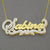 Real Solid Gold 10k or 14k Solid Gold Personalized Jewelry 3D Double Plates Iced Out Name Pendant Charm Heart 2 Tone ND25