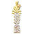Personalized Vertical Gold Name Pendant Diamond 3D Double Plate Pendant Skull Crossbones Rose ND27
