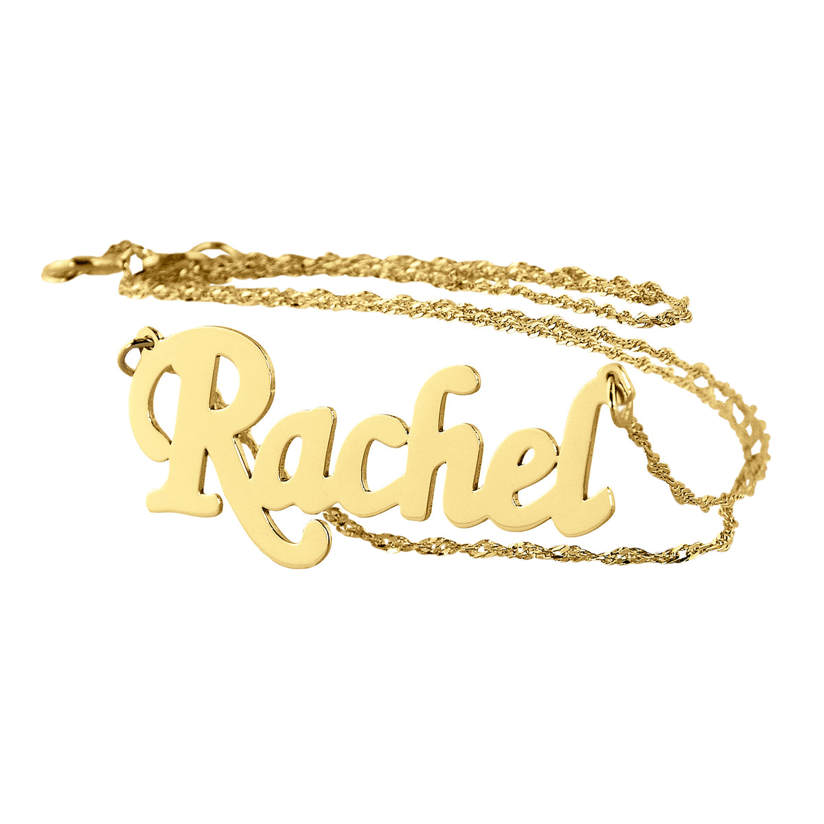 Small 10kt-14kt Gold Personalized Script Name necklace NN01