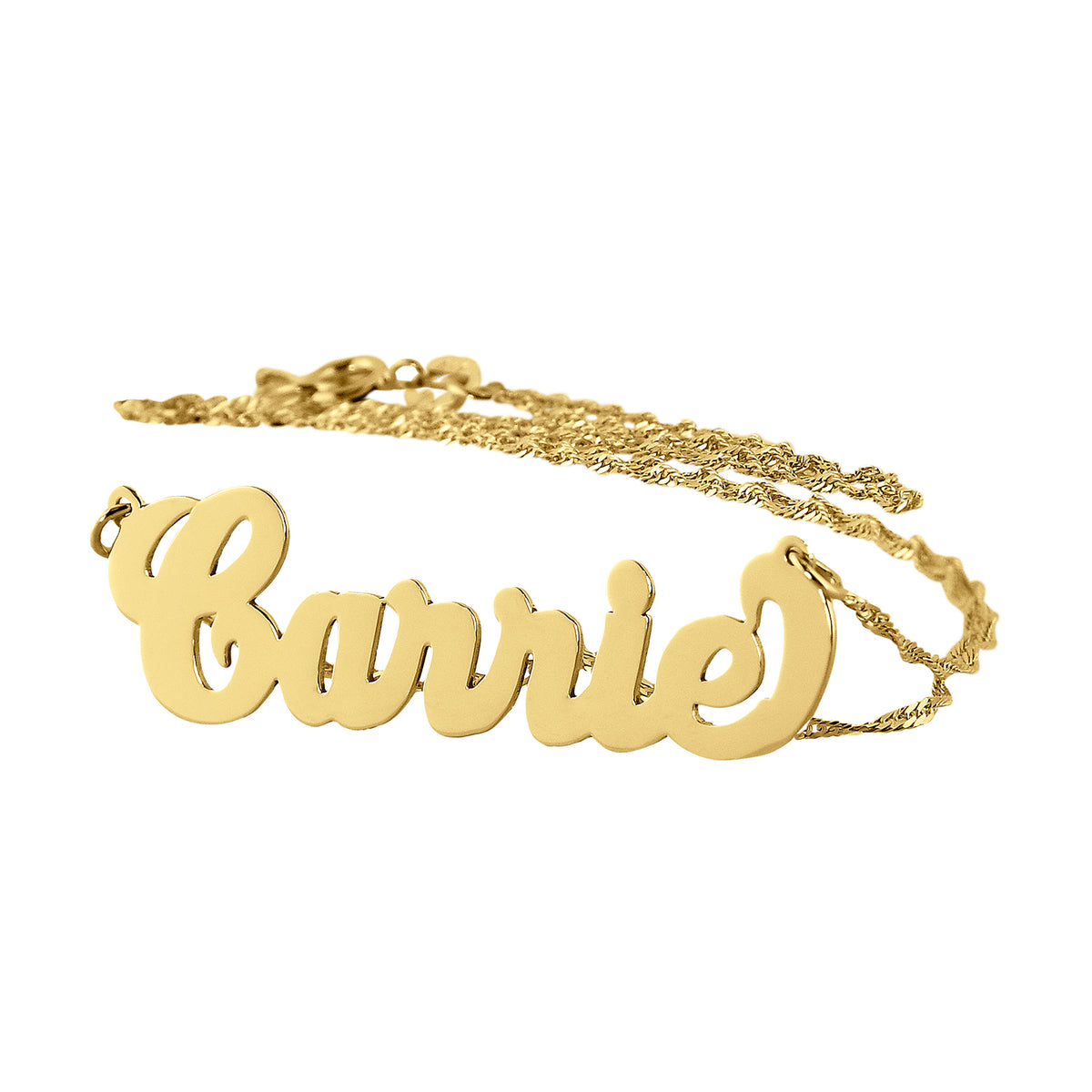 Small Size Gold Personalized Carrie Name Necklace Jewelry NN03