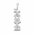 Sterling Silver 3D Double Personalized Vertical Name Pendant Custom Made Charm