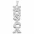 Sterling Silver Large Custom Made 3D Double Personalized Vertical Name Pendant Diamond Accent Charm