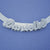 Silver 3D Script Cursive Name Necklace Slider & 7mm Herringbone SND92