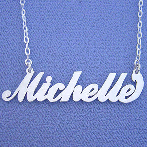 Personalized Jewelry Sterling Silver Script Name Necklace SN16