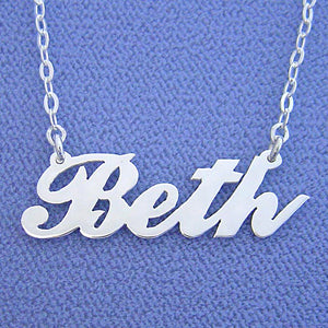 Silver Personalized Name Necklace Jewelry-Script Cursive SN19
